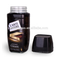 435ml Storage Glass Jar With Heat Shrink Film Black Lids For Ground Coffee